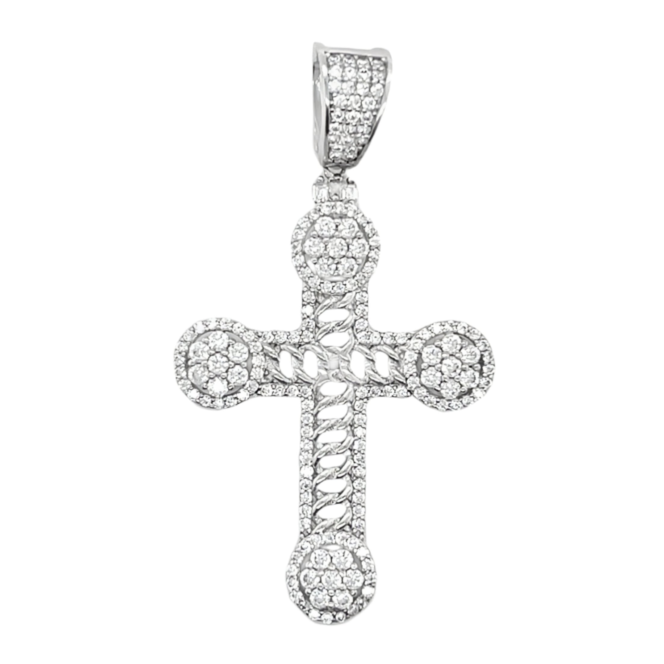 Sterling Silver CZ Cross Pendant