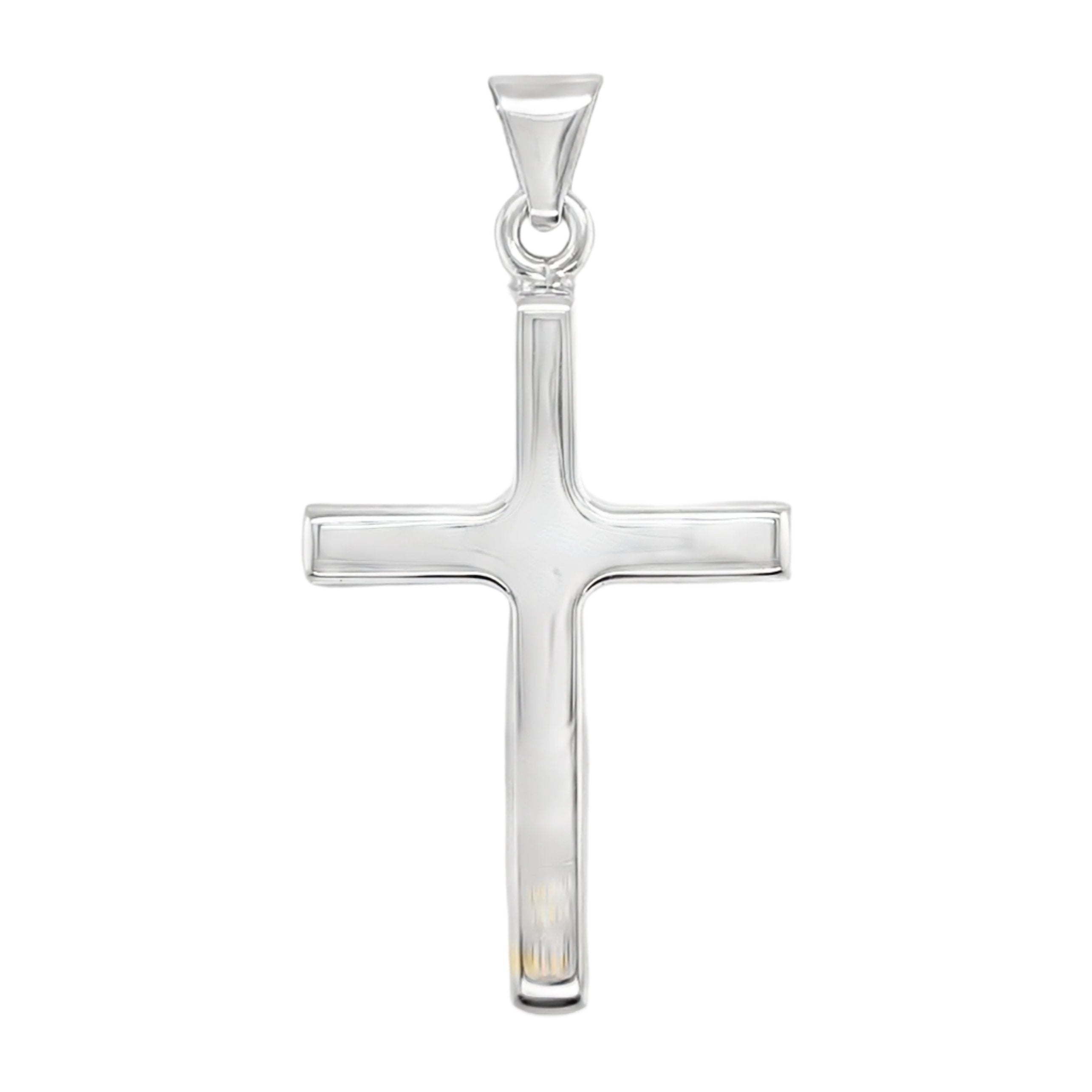 Italian Sterling Silver Large Cross Plain Pendant