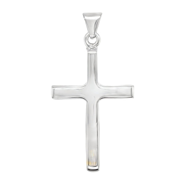 Italian Sterling Silver Large Cross Plain Pendant