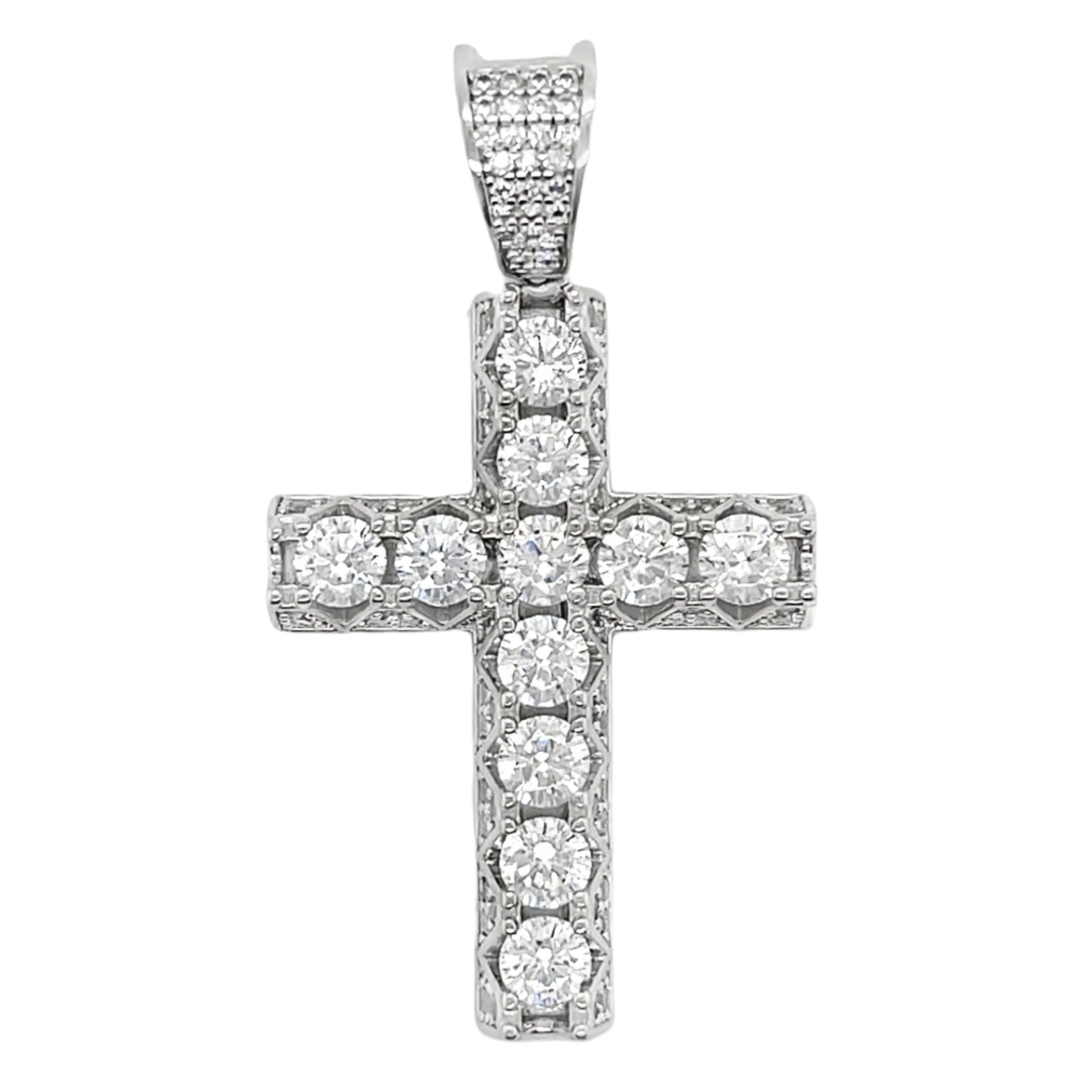 Sterling Silver CZ Cross Pendant