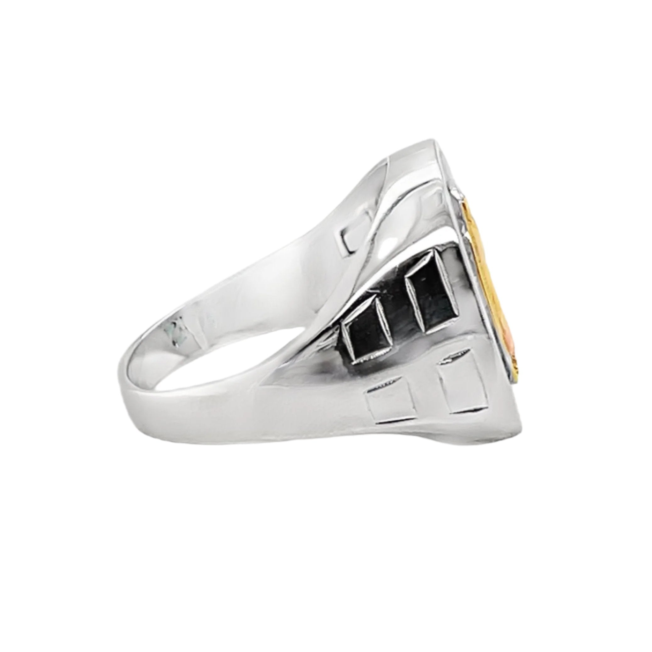 925 Mexican Sterling Silver Two-tone Virgin Mary Ring