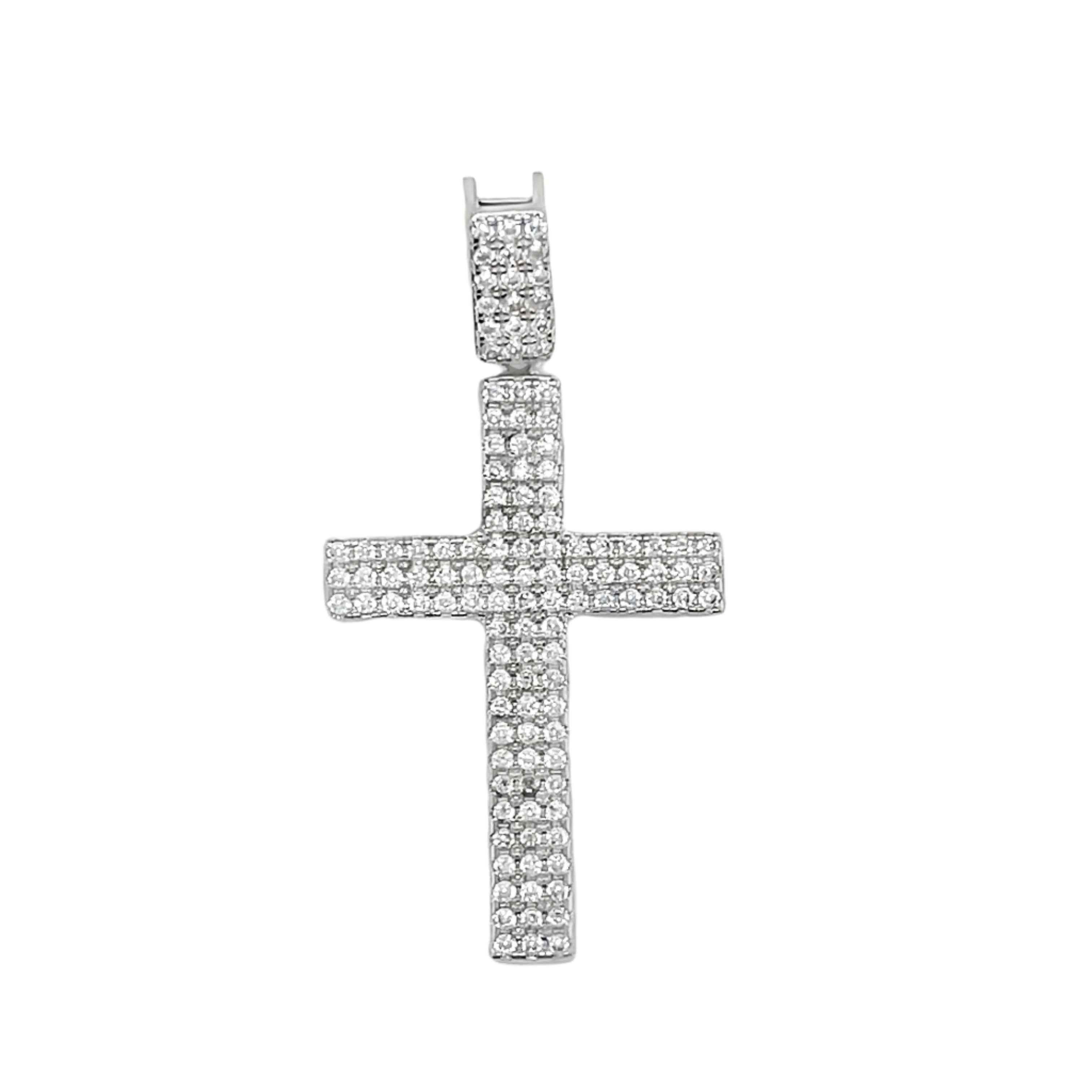 Sterling Silver CZ Cross Pendant