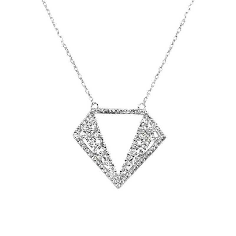 Sterling Silver Diamond Shape Necklace