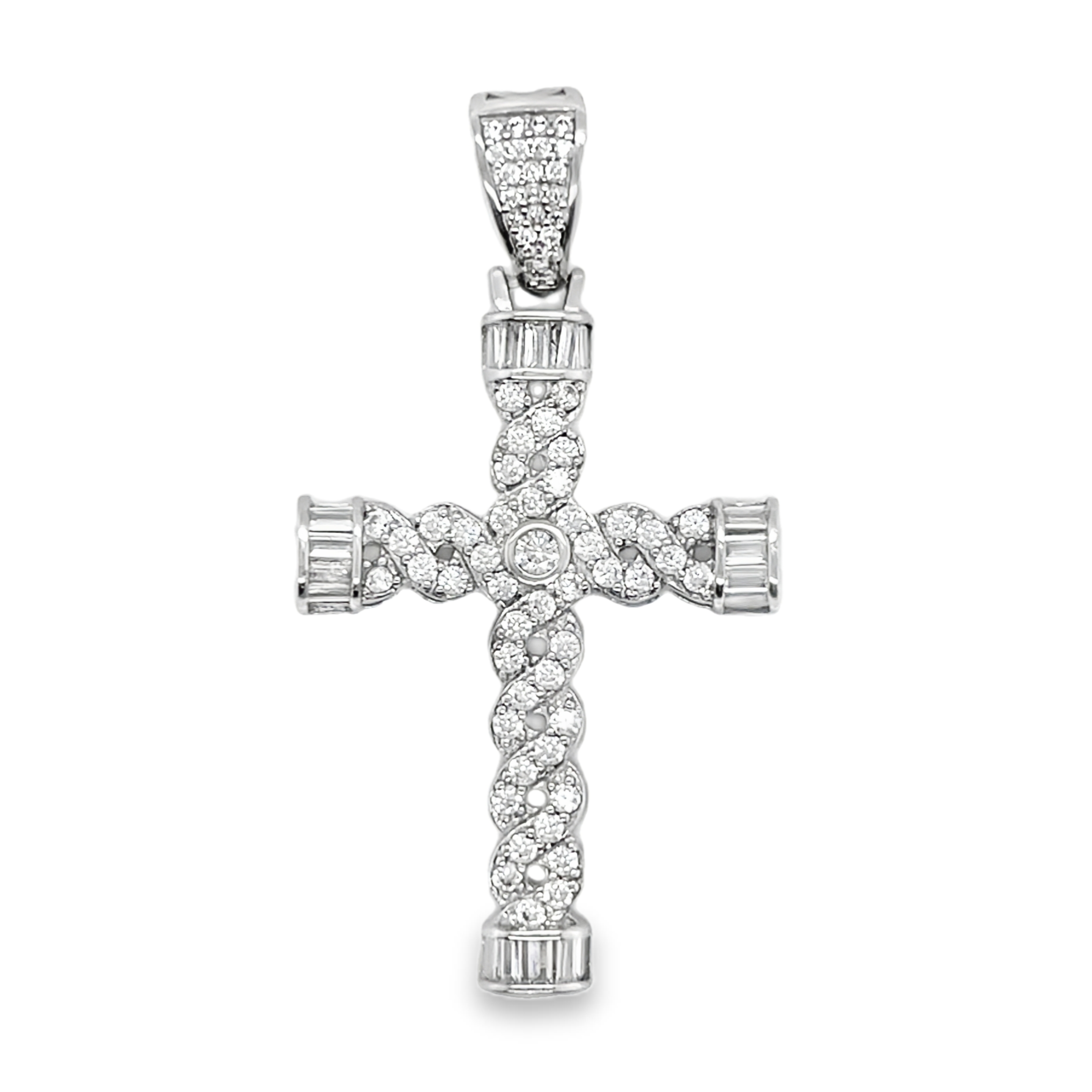 Sterling Silver CZ Cross Pendant