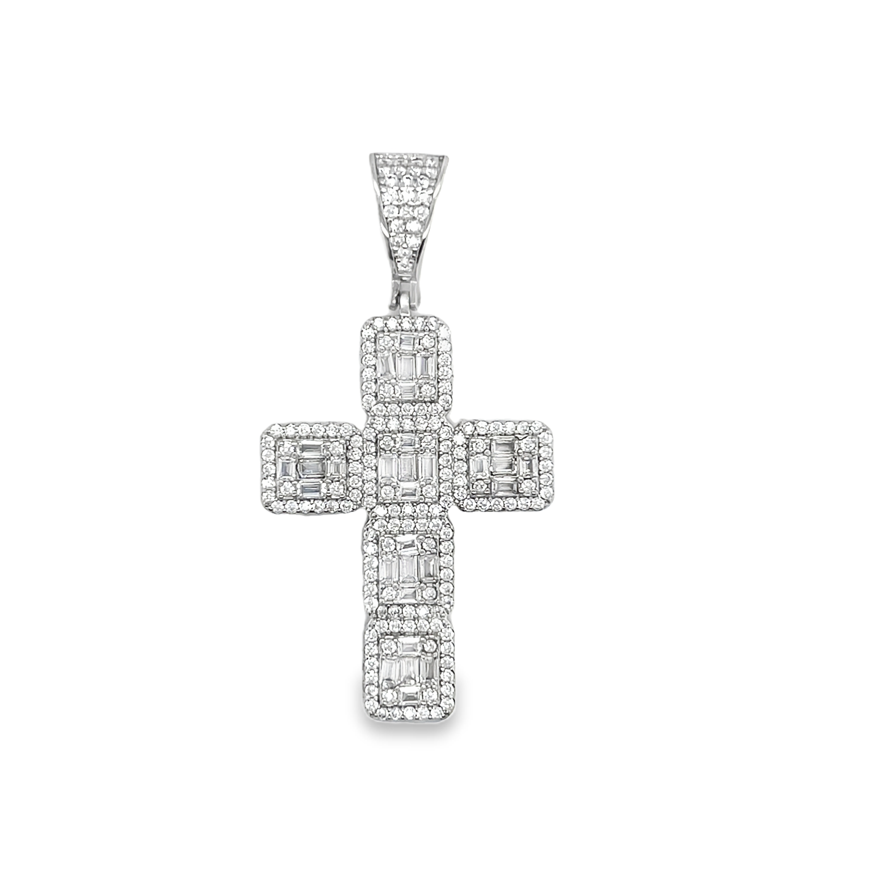 Sterling Silver CZ Cross Pendant