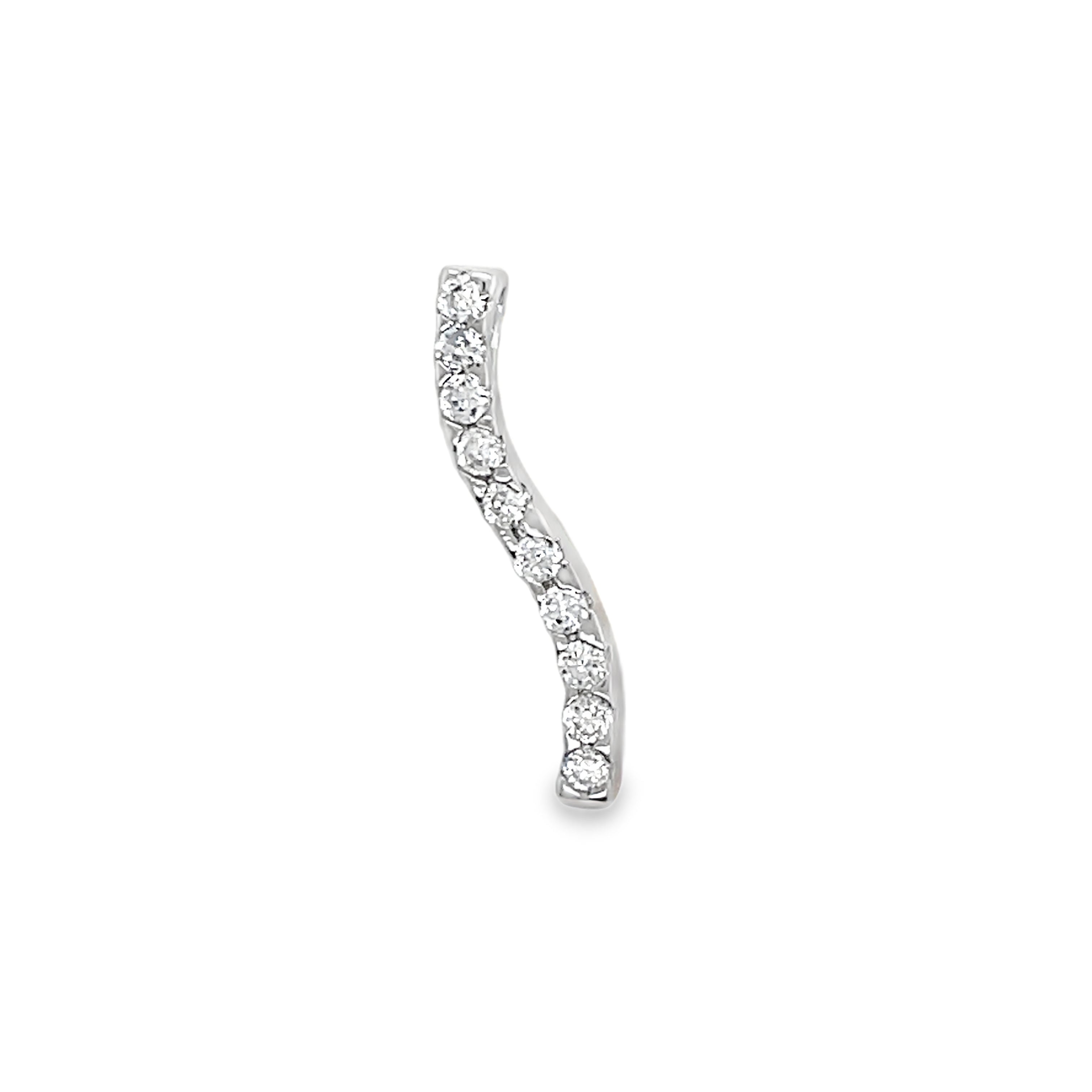 Sterling Silver CZ Curve Pendant