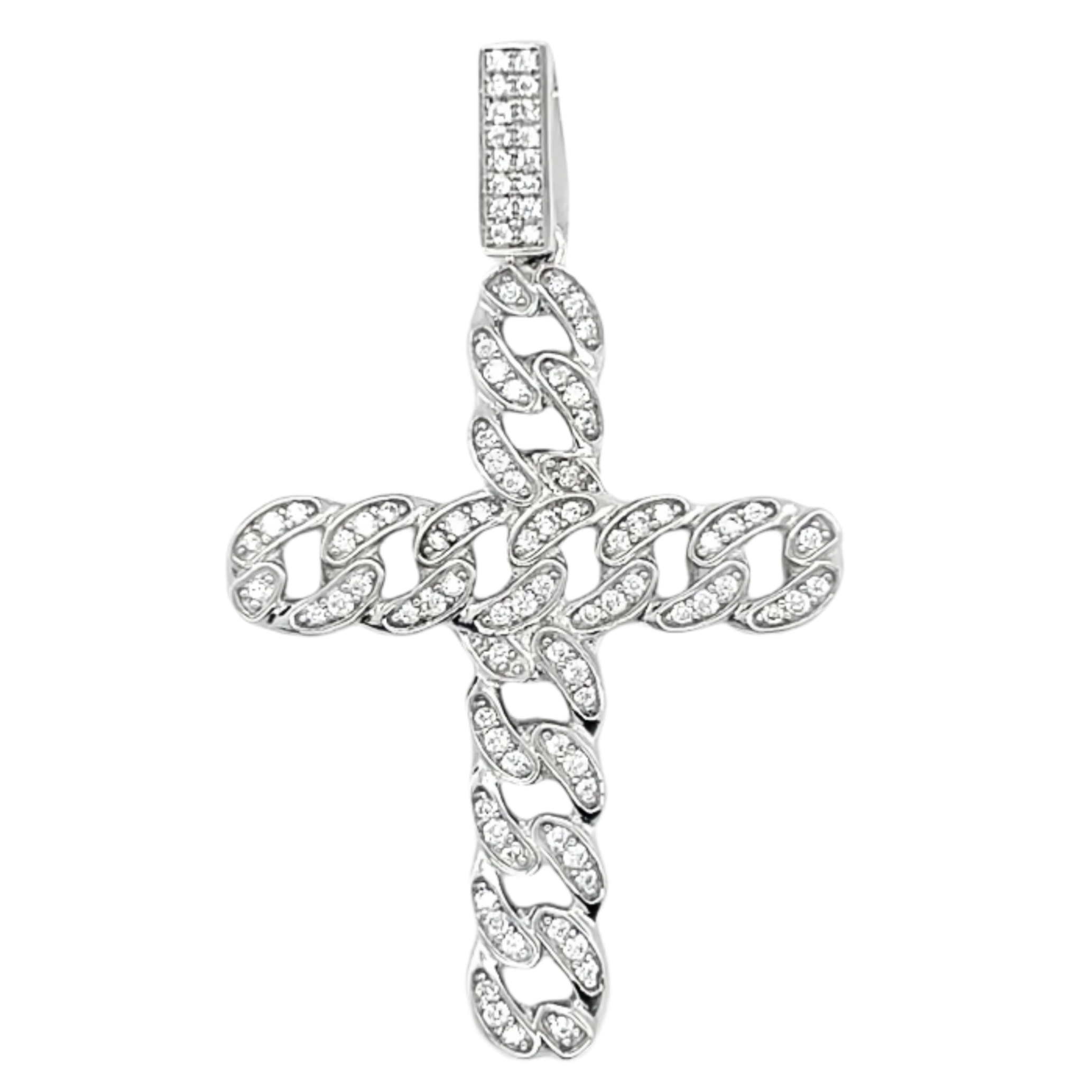 Sterling Silver CZ Cross Pendant