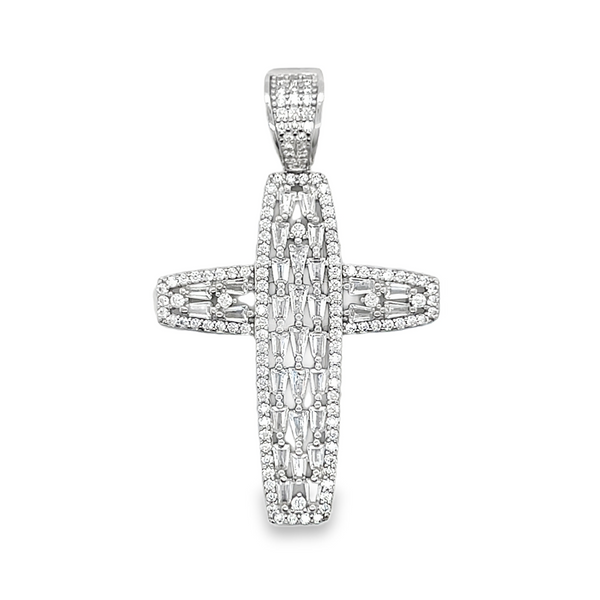 Sterling Silver CZ Cross Pendant