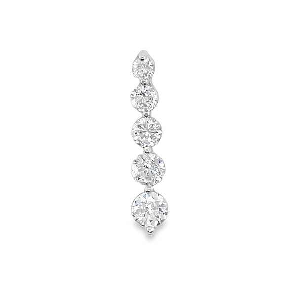 Sterling Silver 5 CZ Vertical Pendant