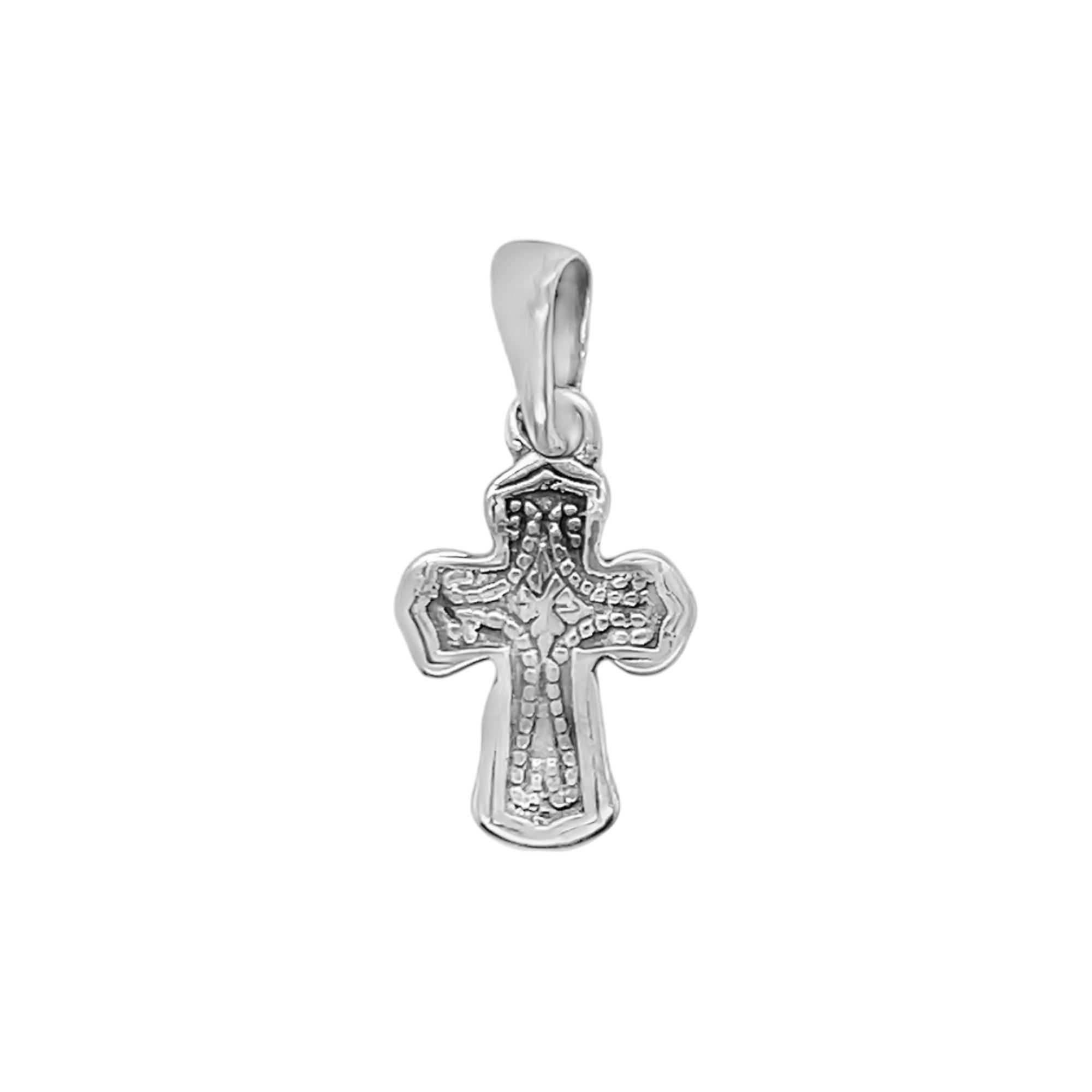 Sterling Silver Curved Edge Cross Pendant