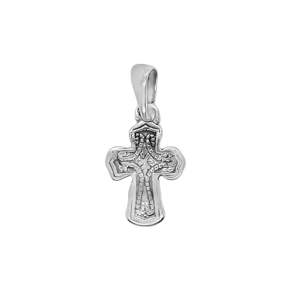Sterling Silver Curved Edge Cross Pendant