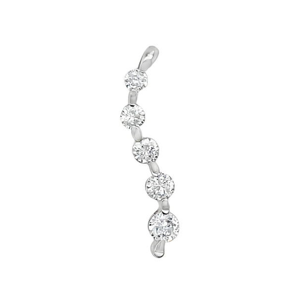 Sterling Silver 5 CZ Curve Journey Pendant