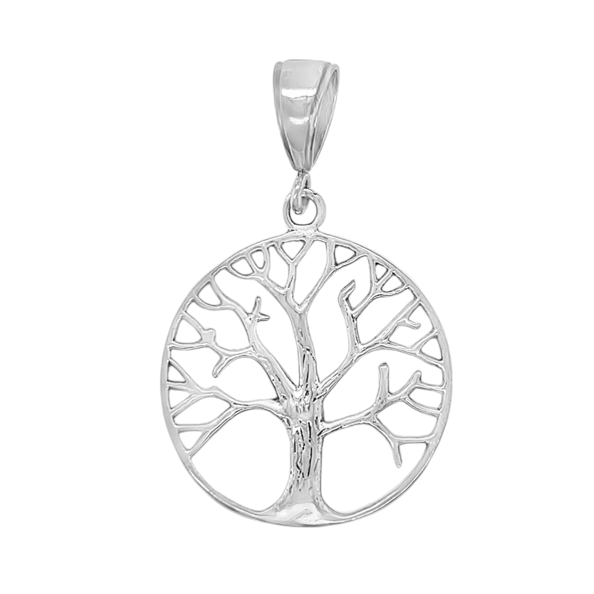Sterling Silver Circle Tree Of Life Pendant