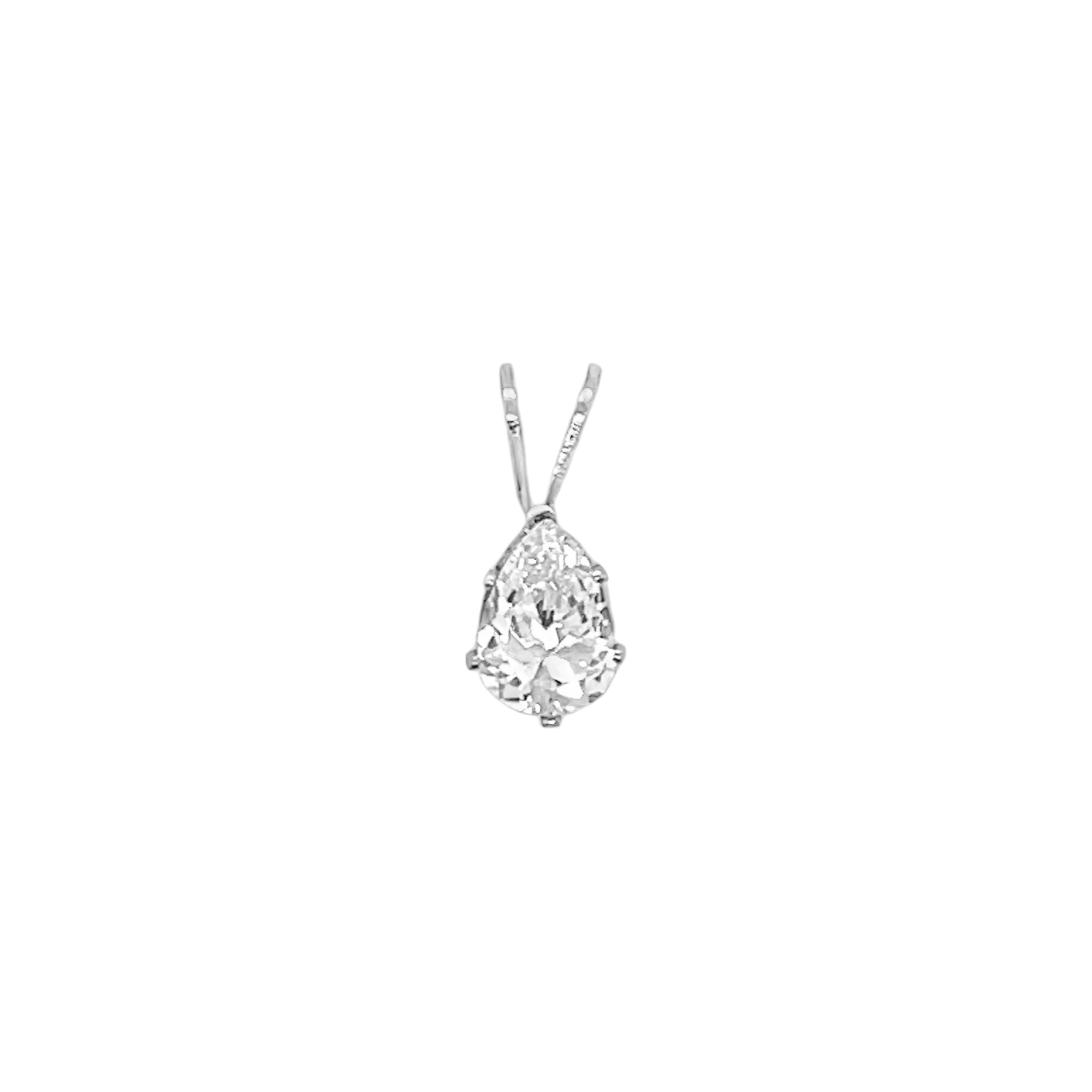 Sterling Silver Teardrop CZ Pendant