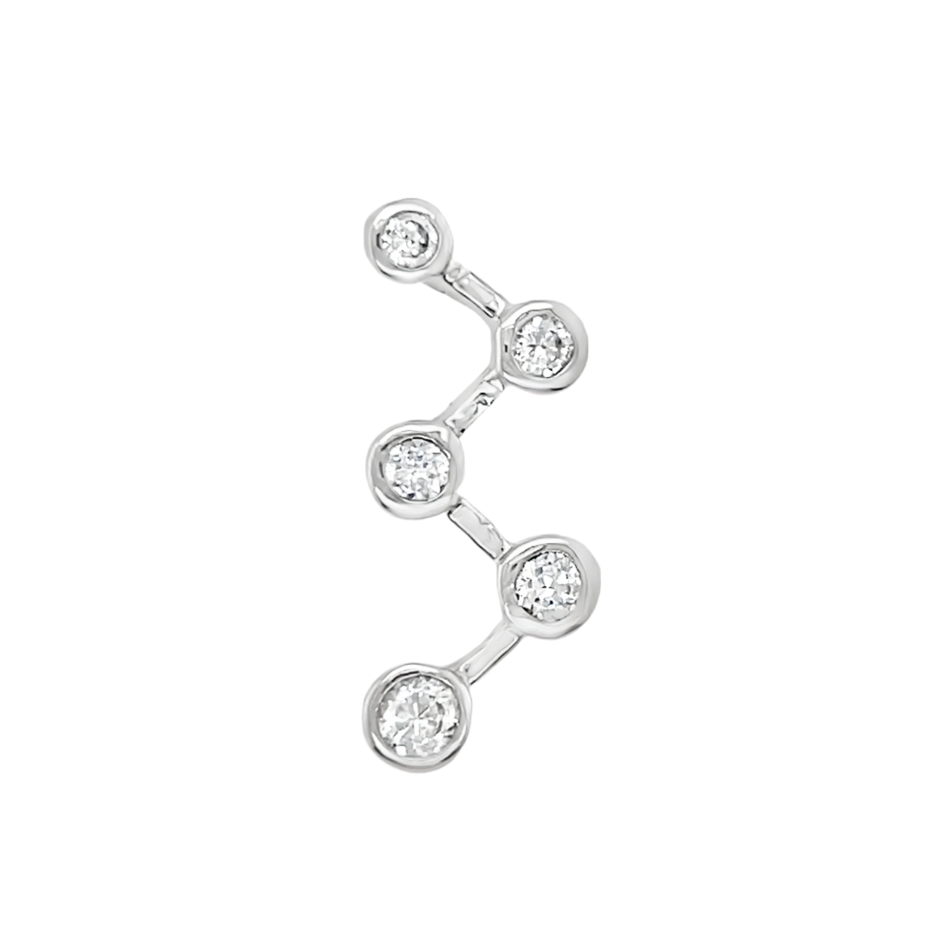Sterling Silver Zig Zag CZ Journey Pendant