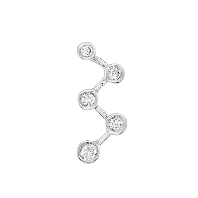 Sterling Silver Zig Zag CZ Journey Pendant