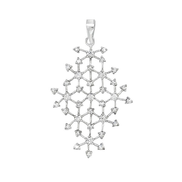 Sterling Silver Snowflake CZ Pendant