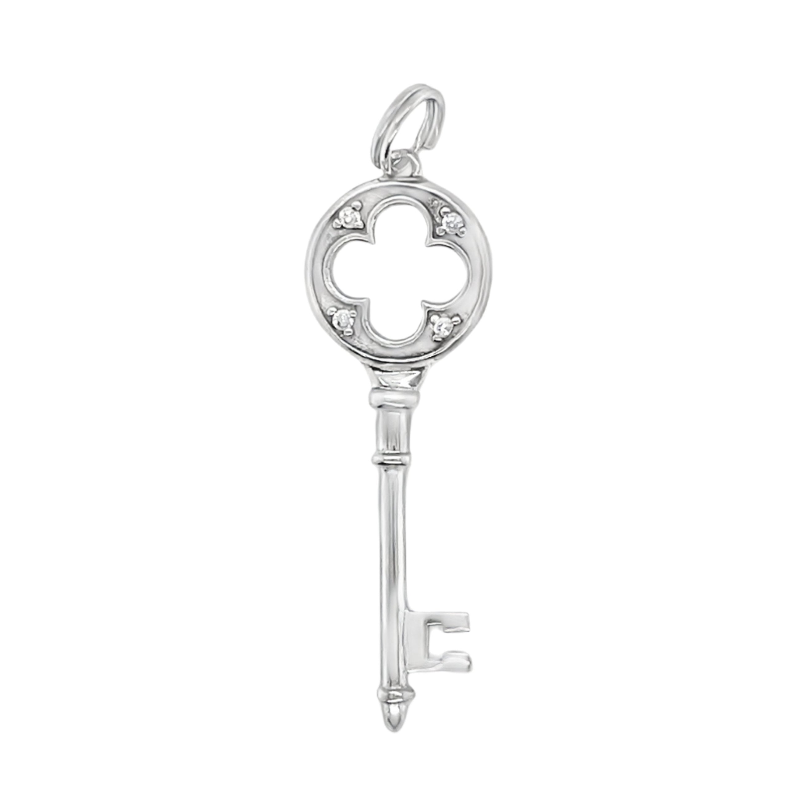 Sterling Silver Clover Key Pendant