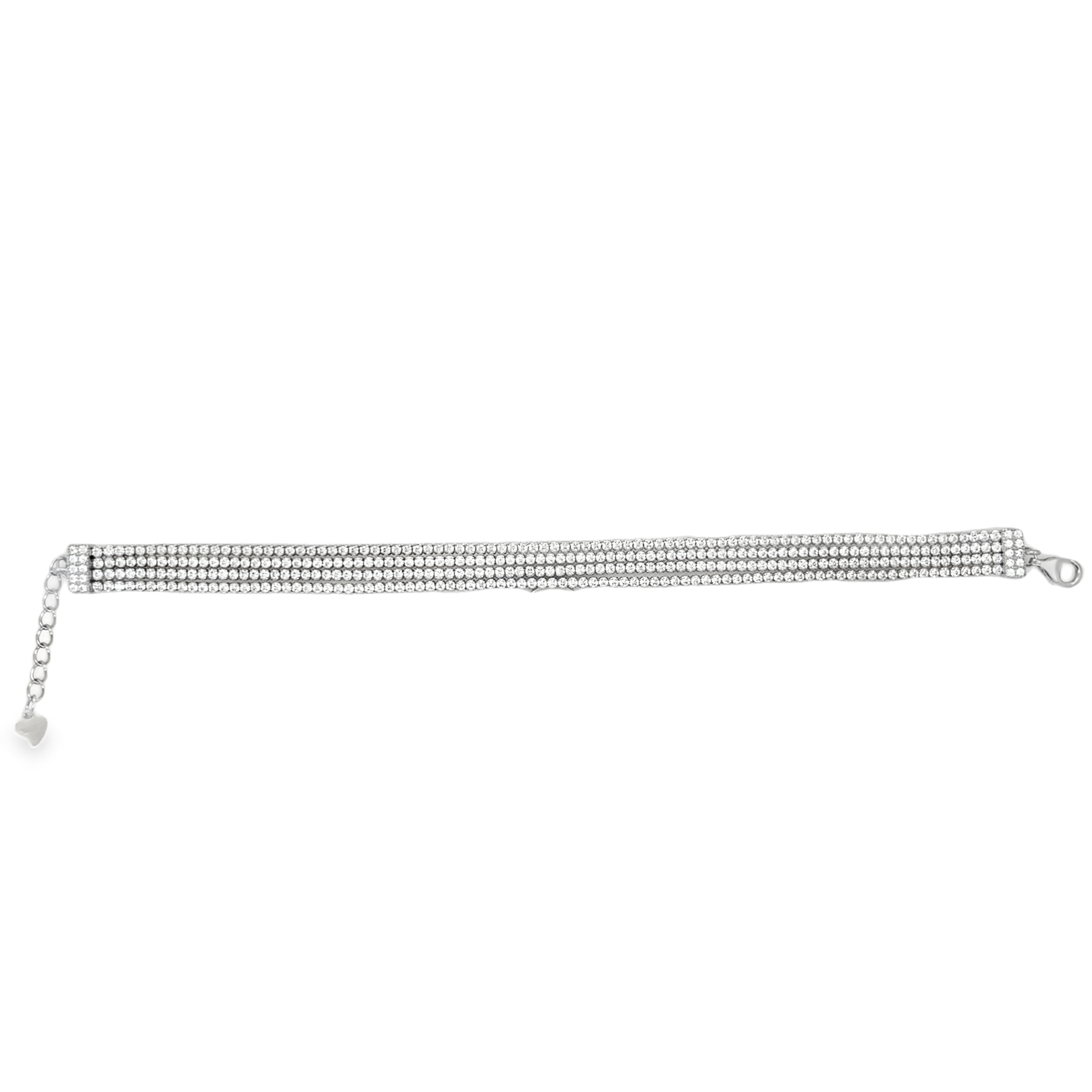 925 Sterling Silver 4 Row Tennis Bracelet CZ stones
