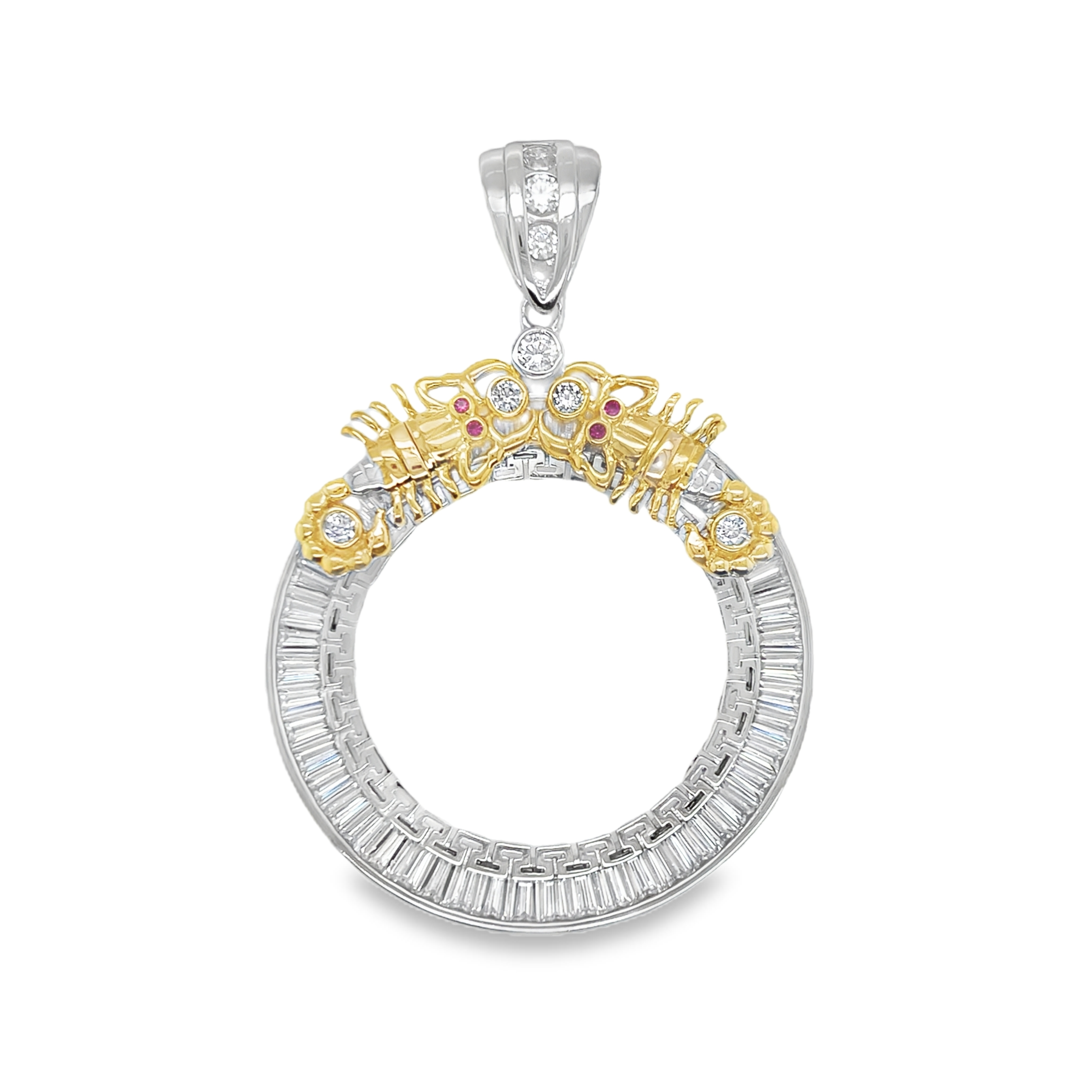 925 Mexican Sterling Silver Scorpio Centenario CZ Pendant