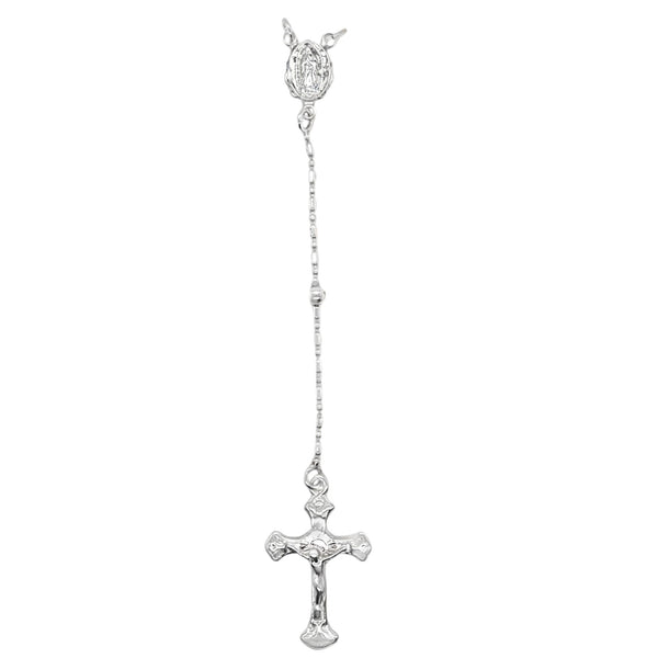 Sterling Silver Mother Mary And Jesus Cross Dangling Pendant