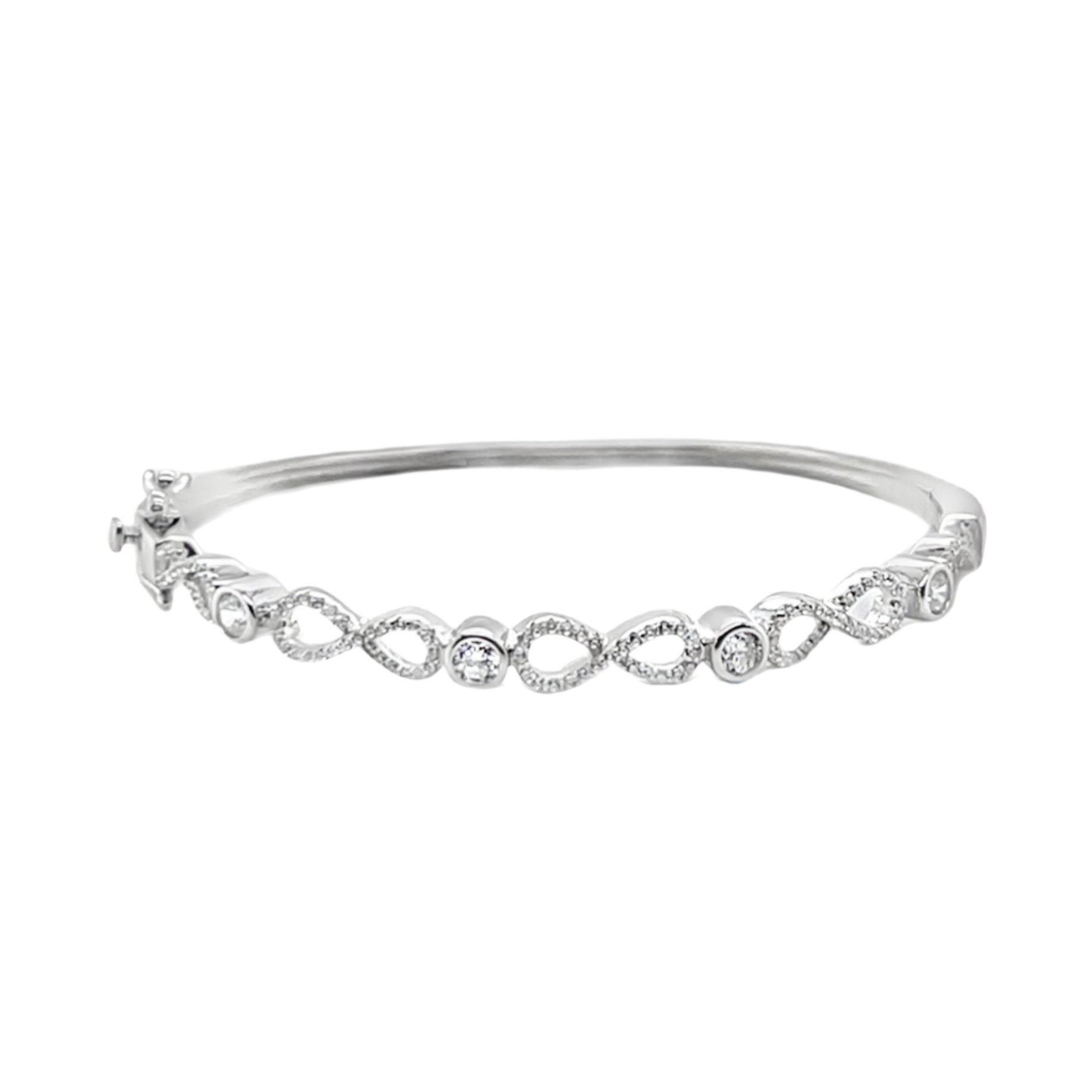 Sterling Silver CZ Infinity Bangle