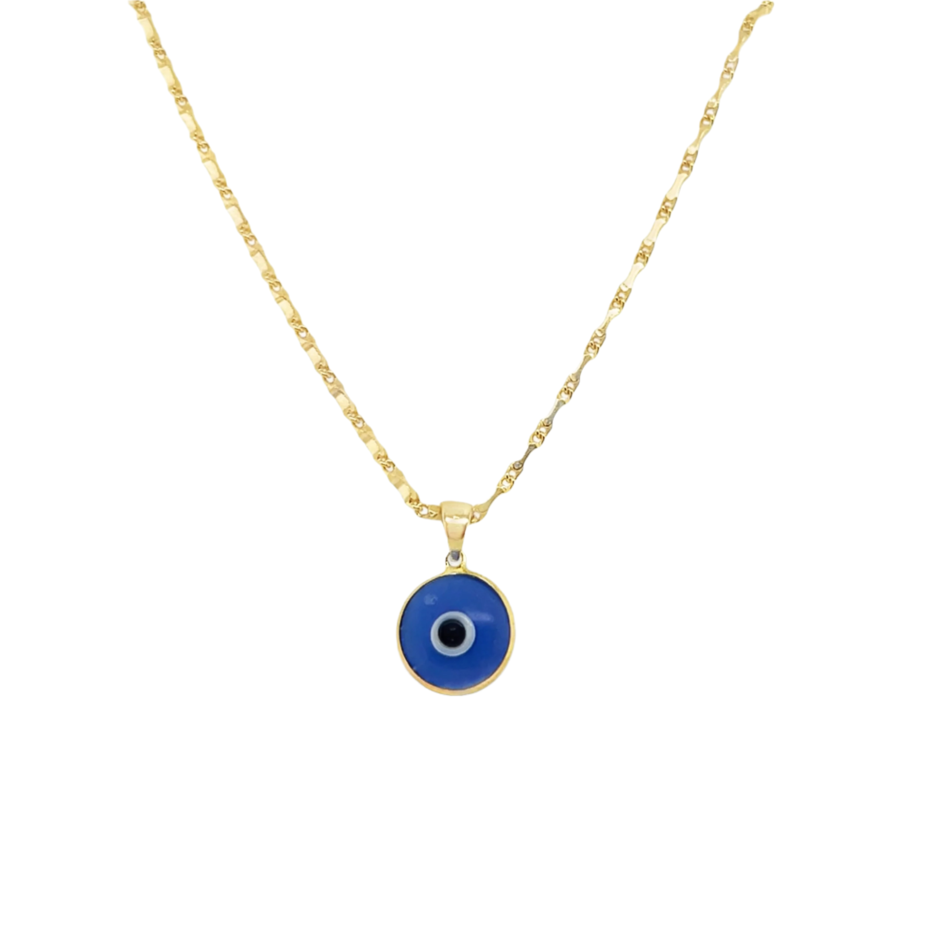 Sterling Silver Gold Plated Evil Eye Necklace