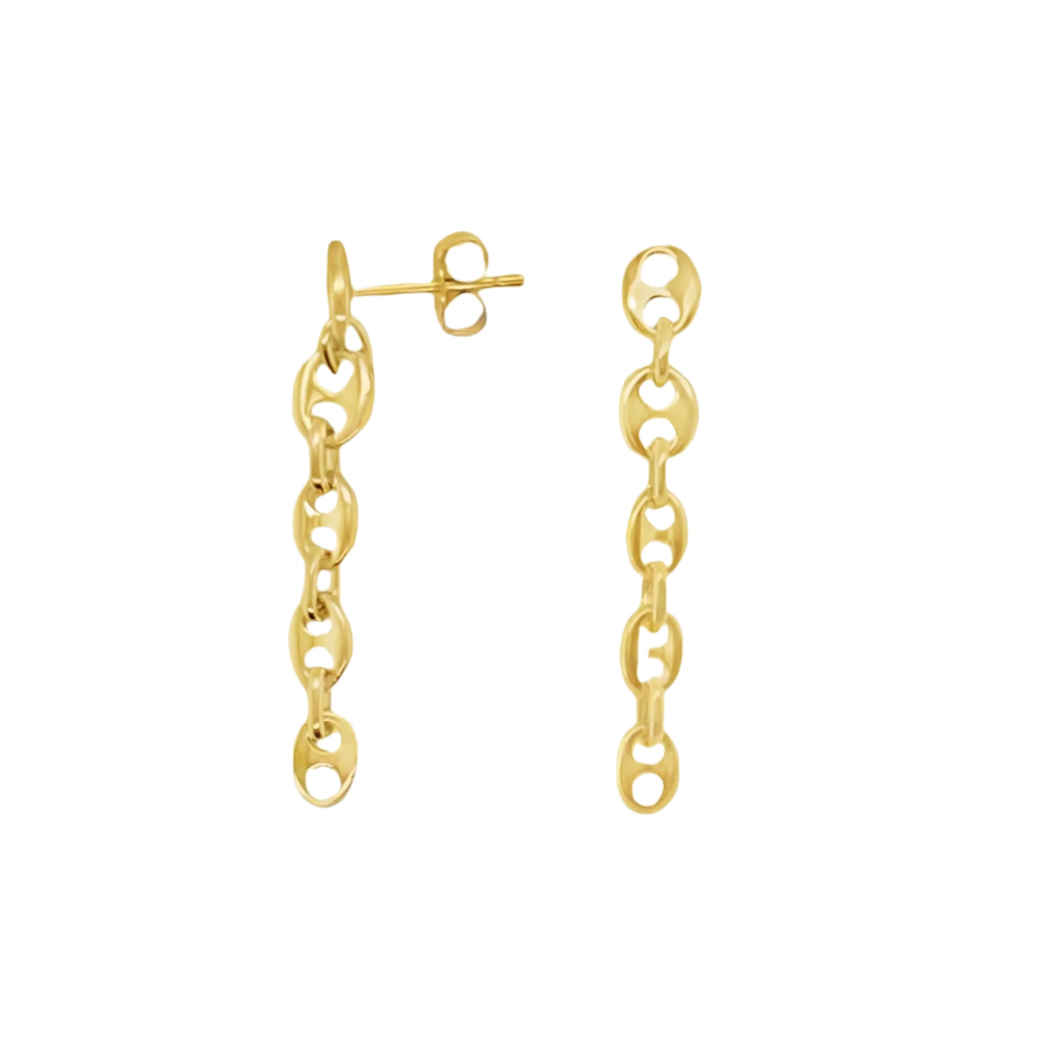 Sterling Silver Dangling Gucci Link Earrings
