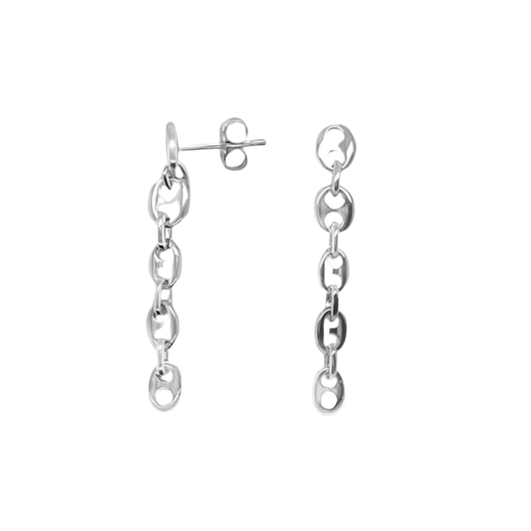 Sterling Silver Dangling Gucci Link Earrings