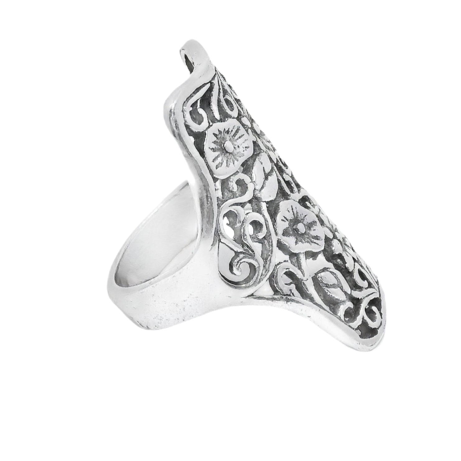 Sterling Silver Large Flower Design Ring