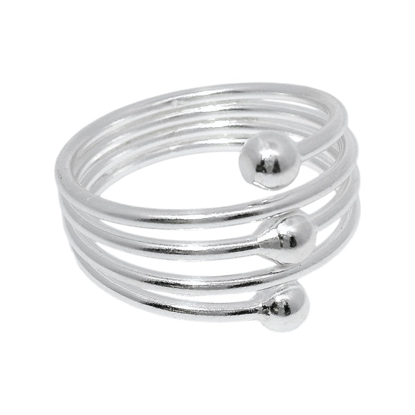 Sterling Silver 3 Bead Ring