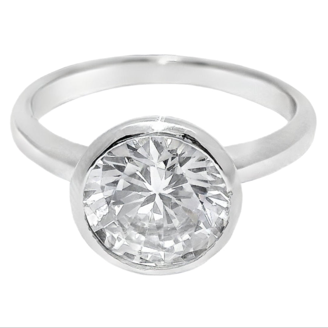 Sterling Silver Round CZ Ring