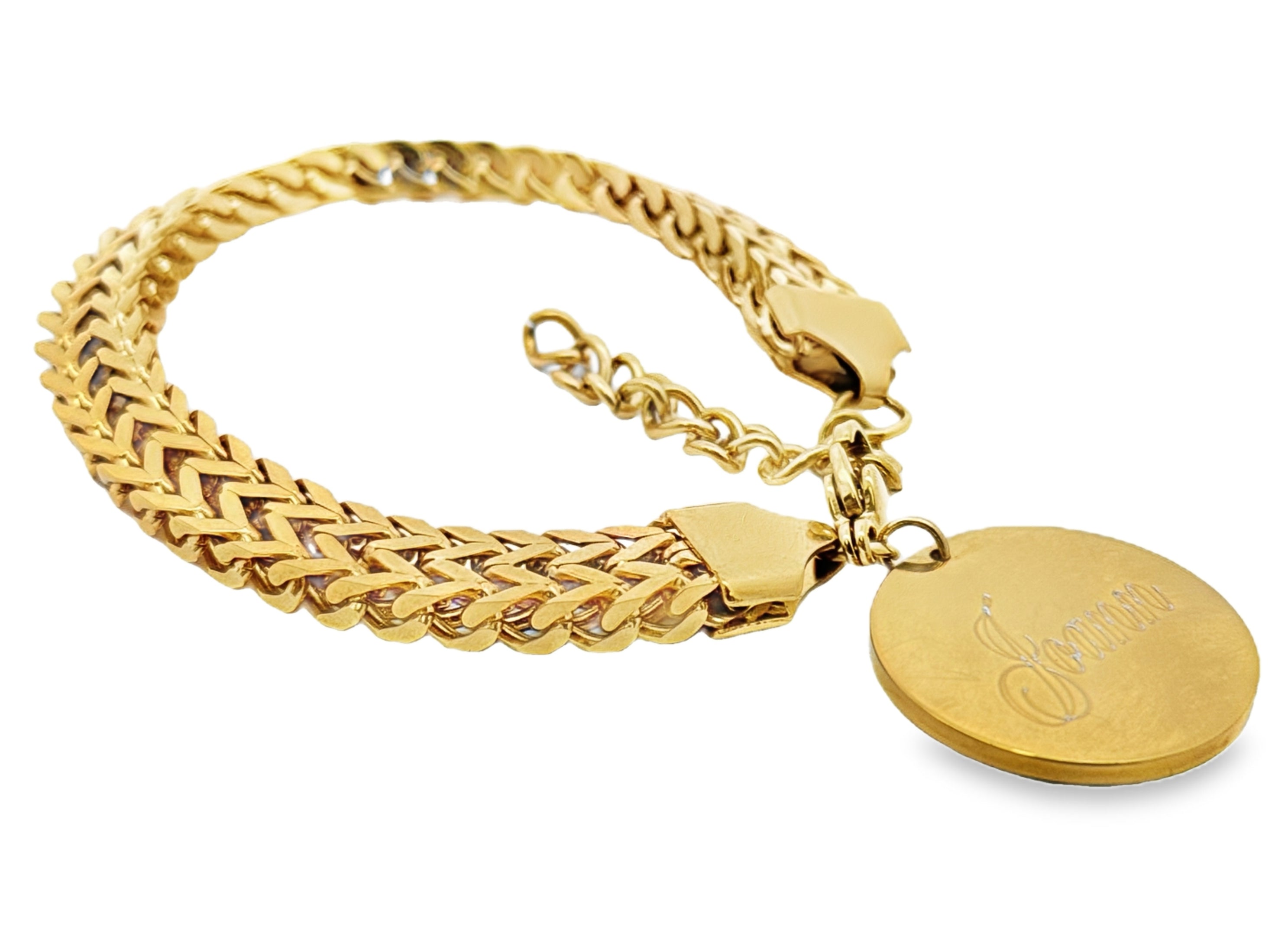 Stainless Steel Braided Link Engravable Bracelet