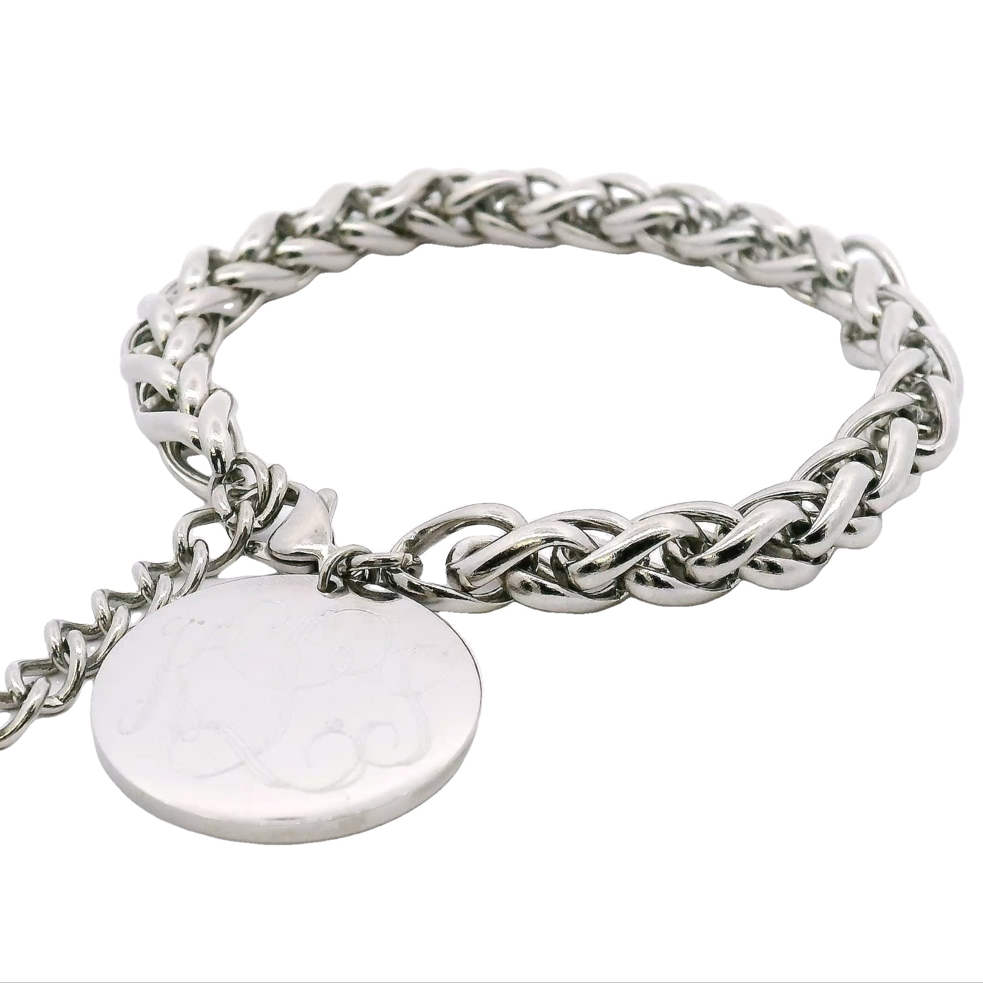 Twist Braided Link Engravable Fashion Bracelet