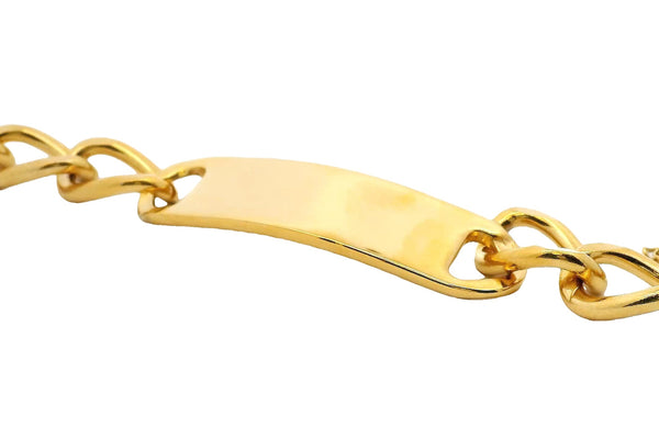 Stainless Steel Gold Plated Cuban Bracelet ID