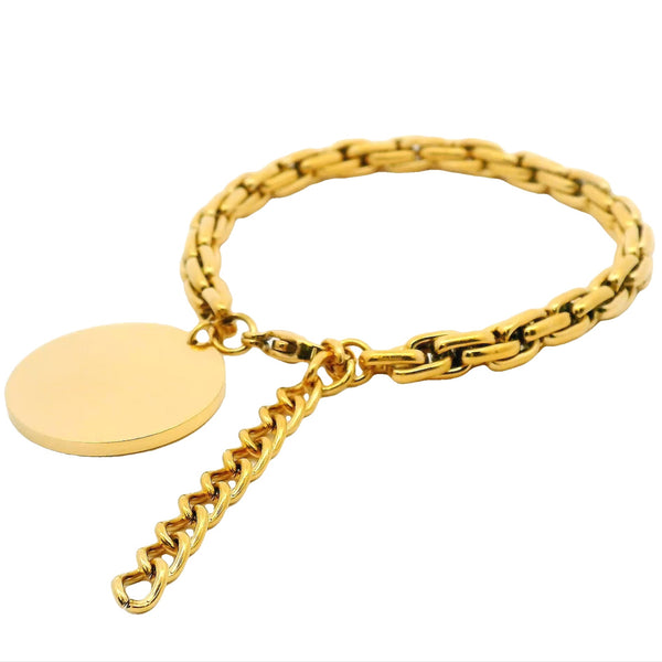 Stainless Steel Tight Interlocking Link Engravable Bracelet