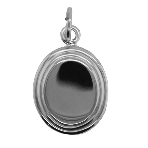 German Silver Engravable Oval Pendant