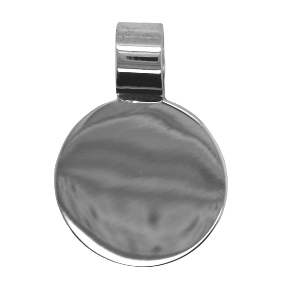 German Silver Engravable Round Barrel Bail Pendant
