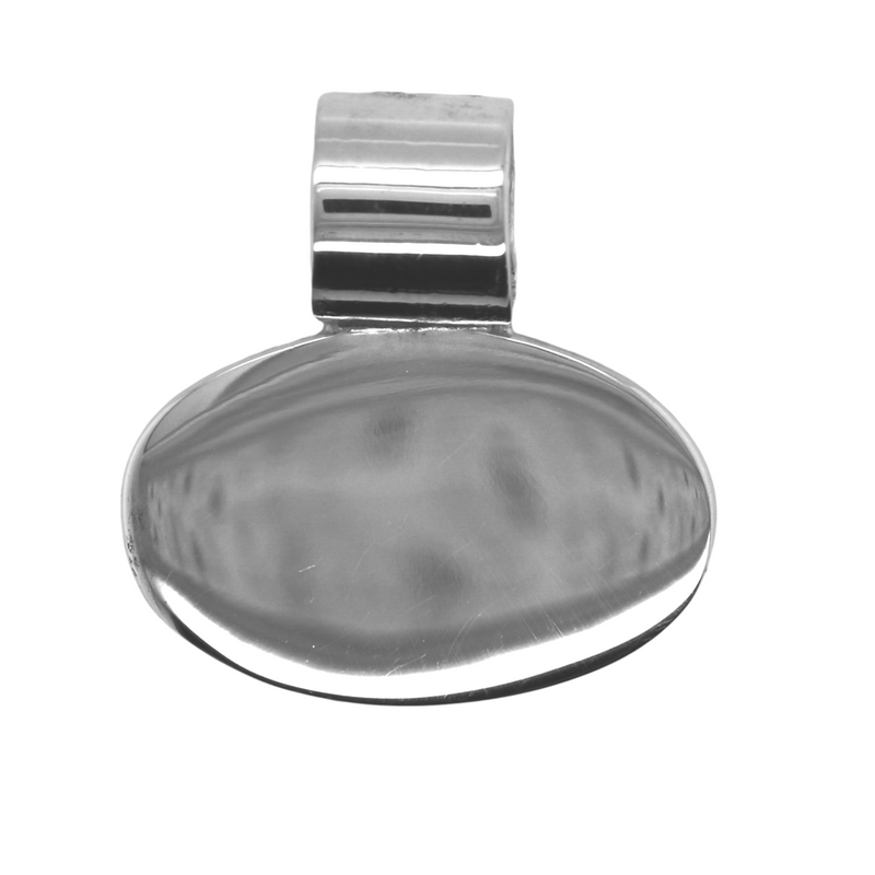 German Silver Engravable Oval Barrel Bail Pendant