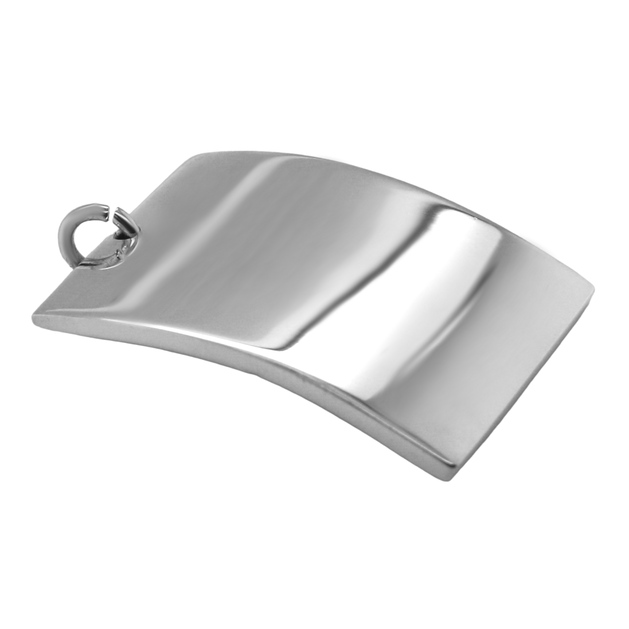 German Silver Engravable Curved Rectangle Pendant