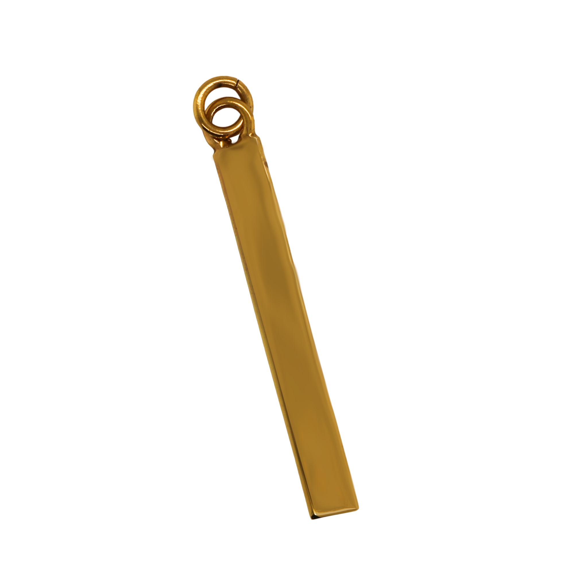 German Silver Engravable Gold Rectangle Pendant (44mm x 5mm)