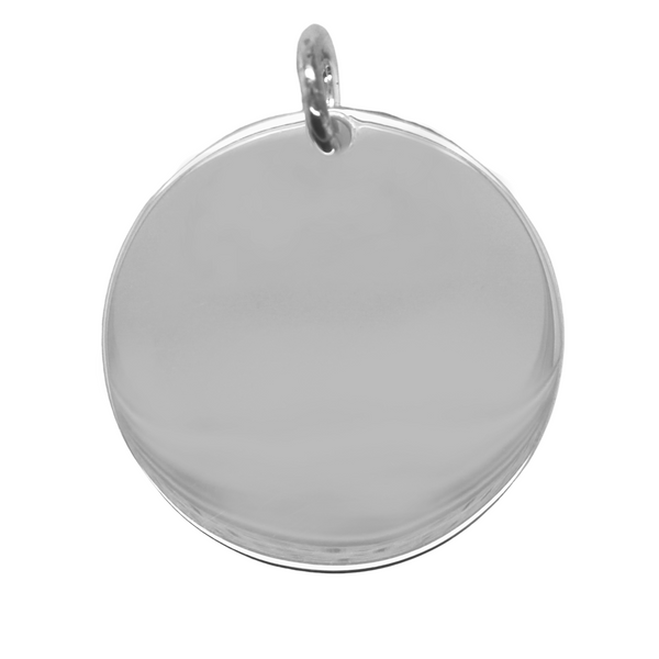 German Silver Engravable 30mm Round Pendant