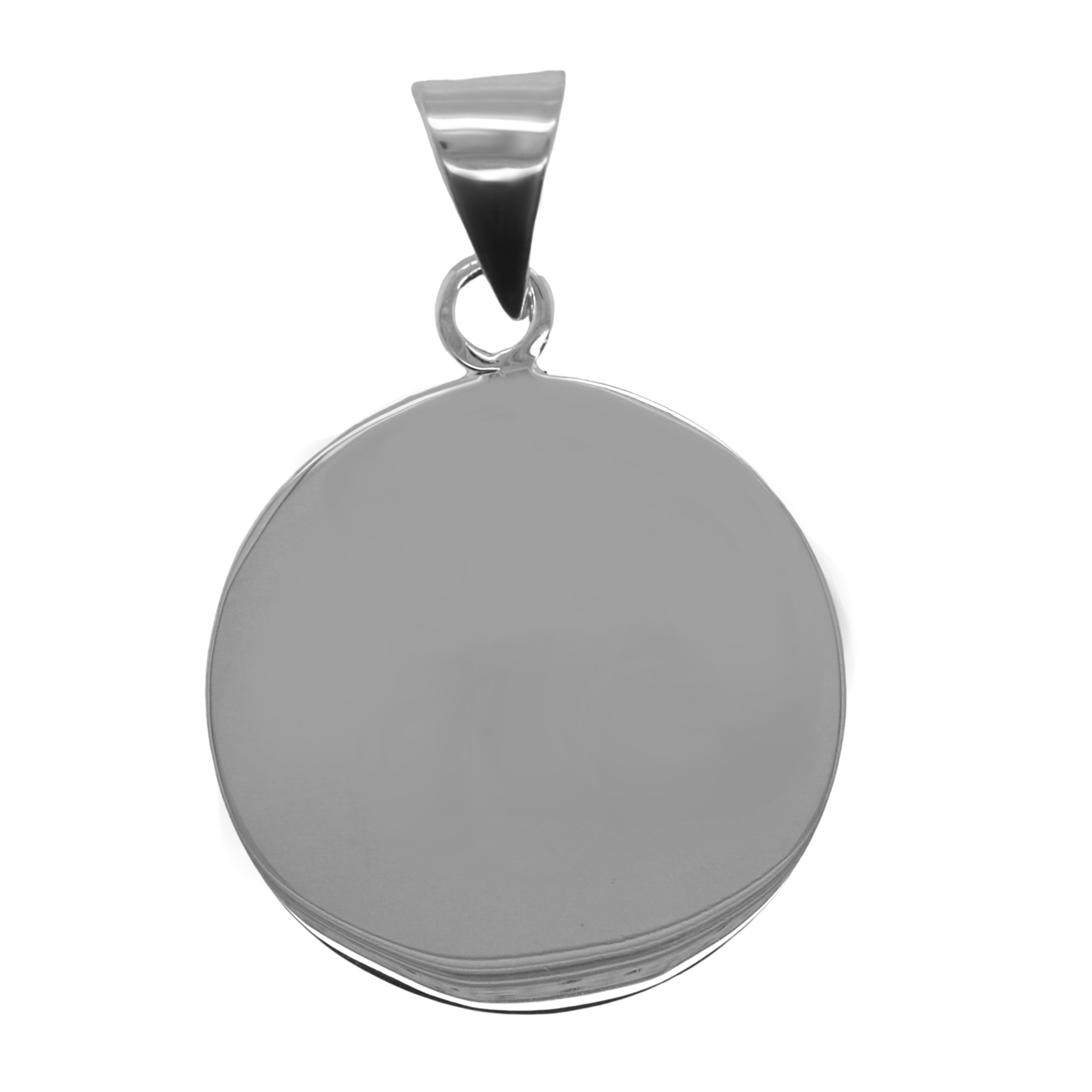German Silver Engravable 25mm Round Pendant