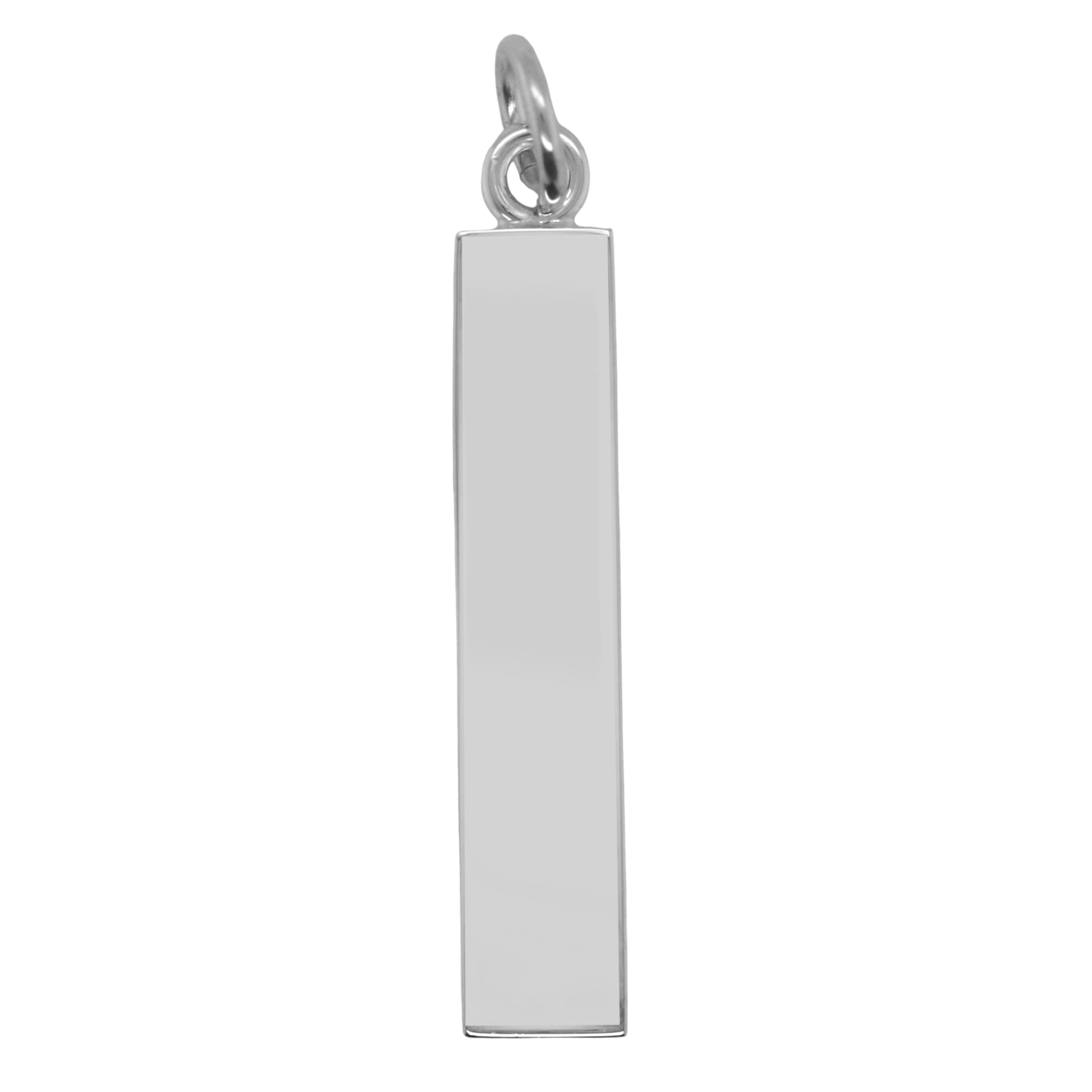 German Silver Engravable Rectangle Pendant (37mm x 7mm)