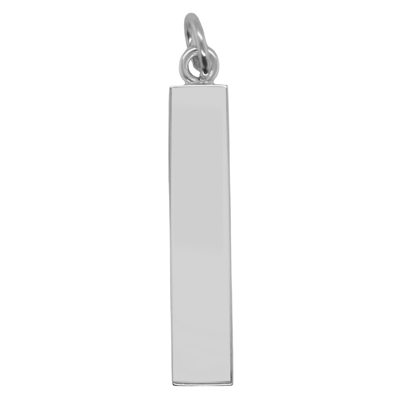German Silver Engravable Rectangle Pendant (37mm x 7mm)