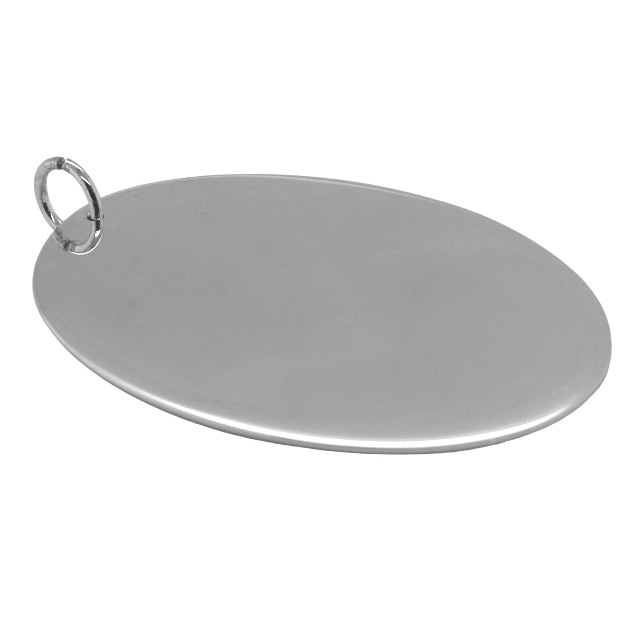 German Silver Engravable Large Oval Pendant