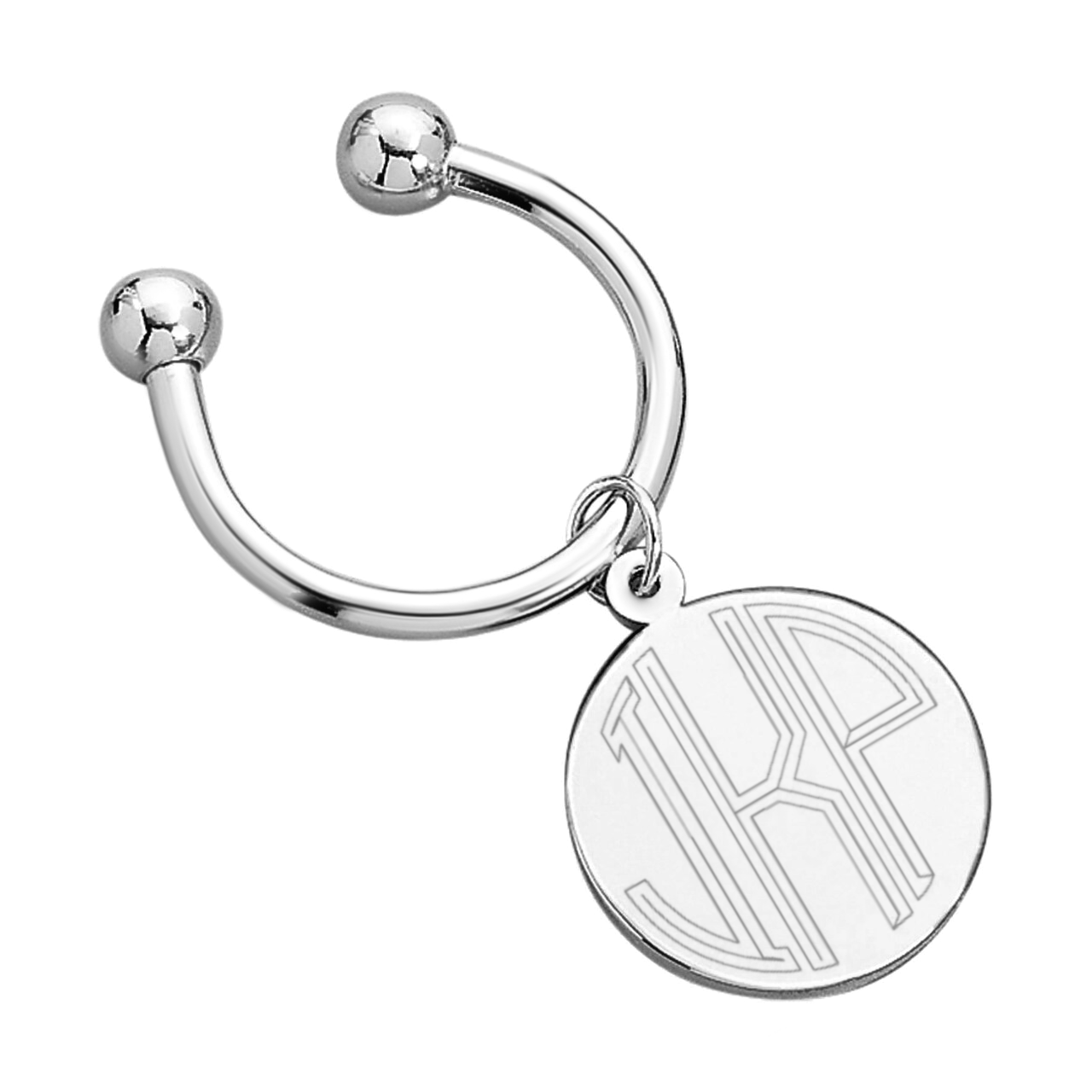 Non-tarnish Monogram Engravable Round Tag Key Ring