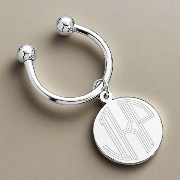 Non-tarnish Monogram Engravable Round Tag Key Ring