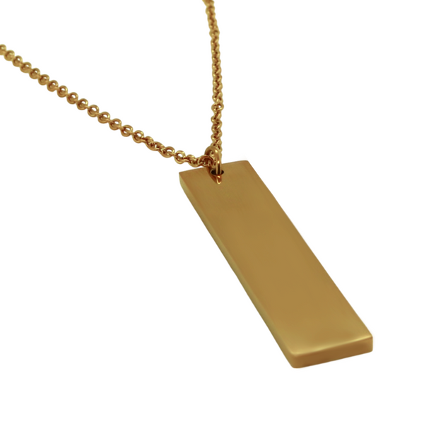 Stainless Steel Engravable Vertical Bar Necklace
