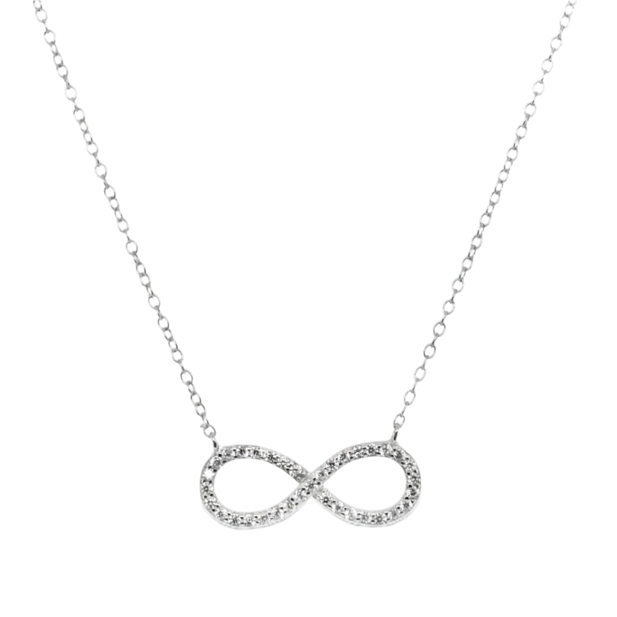Sterling Silver Infinity CZ Necklace